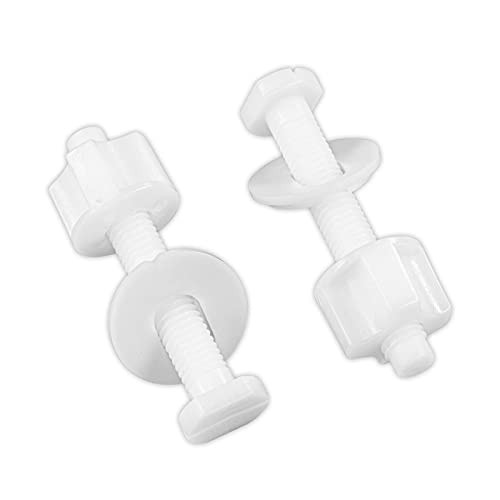 Toilet Seat Screws with Nuts and Washers- Universal Toilet Seat Bolts Replacement- Plastic