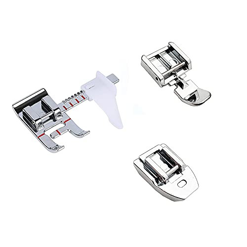 Adjustable Guide Sewing Machine Presser Foot- Zipper Foot and Invisible Zipper Foot for All Low Shank Snap-On Singer- Brother- Babylock- Janome- Kenmore- Juki- New Home- Elna