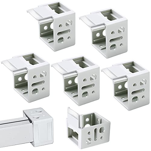 BILLIOTEAM 8 PCS 1 Inch White Blind Brackets Profile Box Mounting Bracket Window Blinds Headrail Bracket