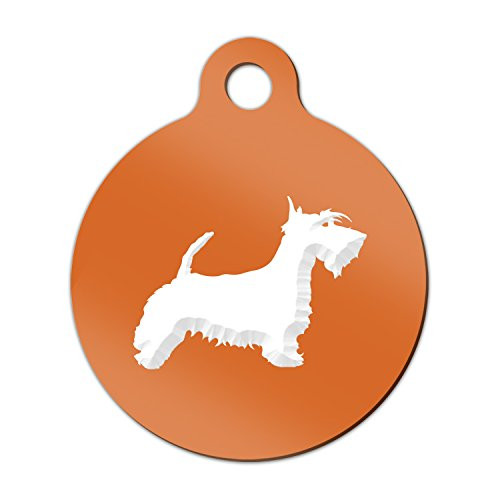 Mister Petlife Scottish Terrier Engraved Keychain/Round Tag with Tab v2 Scottie Orange