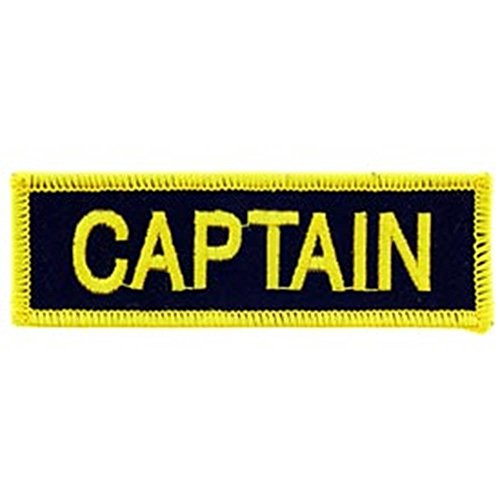 EagleEmblems PM3403 Patch-Fire-Tab-Captain -YLW/Blk- -1.25x4''-