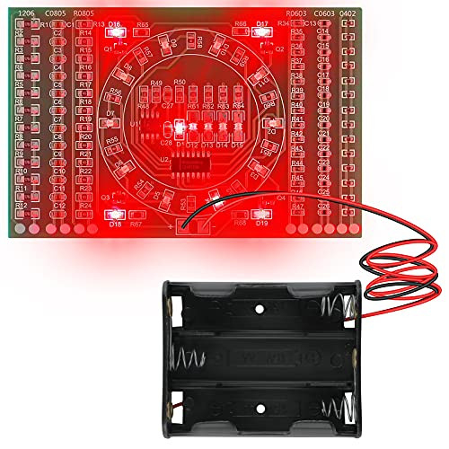 Welding Soldering Practice LED Kit - MakerFocus DIY Electronic Circuit Skill Training PCB Board Module with Battery Holder for Beginner Welding Learner