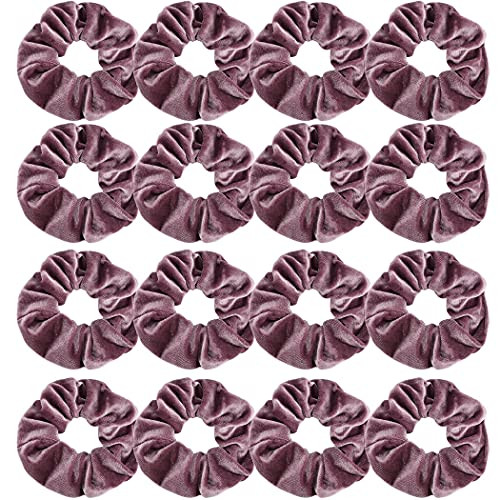 Semato 16 Pack Hair Scrunchies Velvet Hair Ties for Women Hair Elastics Ponytail Holder Scrunchies Girl Accessories -lotus pink-