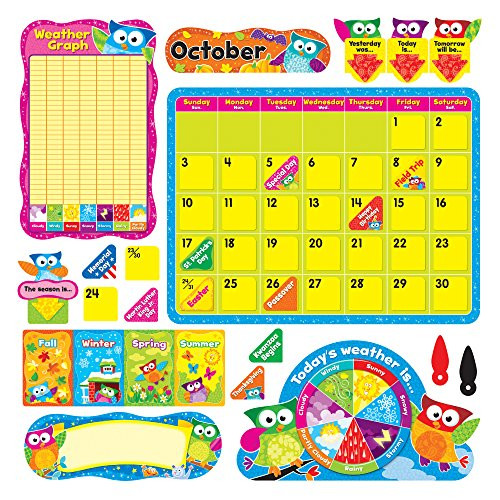 TREND enterprises, Inc. T-8363BN Owl-Stars! Calendar Bulletin Board Set, Pack of 2 Sets