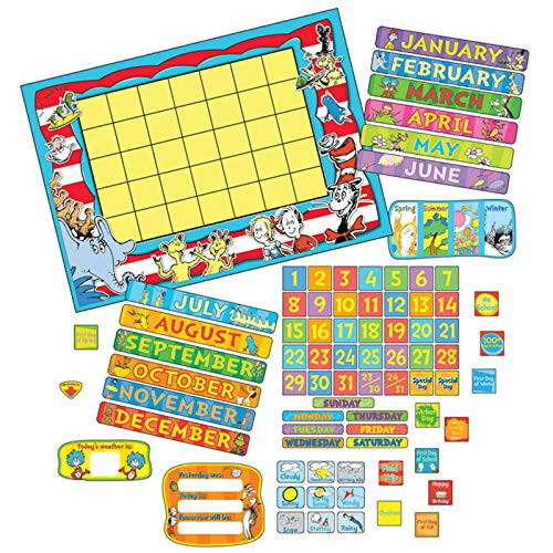 Eureka EU-847695BN Dr. Seuss Calendar Bulletin Board Set, 2 Sets, Multicolor