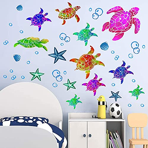 Sea Turtle Wall Decals Underwater Ocean Turtle Wall Stickers DIY Removable Peel and Stick Art Murals for Office Nursery Living Room Bedroom Bathroom Toilet Home Decor -Sea Turtle- Sea Turtle Wall Decals Underwater Ocean Turtle Wall Stickers DIY Removable Peel and Stick Art Murals for Office Nursery Living Room Bedroom Bathroom Toilet Home Decor -Sea Turtle-