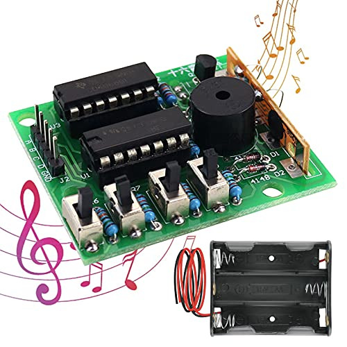 DIY Electronic Music Box Kit - MakerFocus Soldering Circuit Board Kit With Battery Box DIY 16 Sound Module Soldering Practice Learning Kit