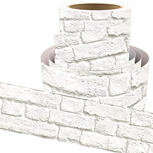 White Brick Bulletin Board Border Straight Border Trim for Classroom Decoration 36ft