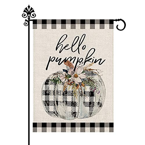 Hello Pumpkin Fall Garden Flag Plaid Check Buffalo Burlap Vertical Double Sided 12.5 x 18 Inch Outdoor Decorations Autumn Yard Decor Hello Pumpkin Fall Garden Flag Plaid Check Buffalo Burlap Vertical Double Sided 12.5 x 18 Inch Outdoor Decorations Autumn Yard Decor