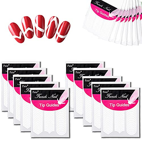 2400 Pieces French Manicure Strips Nail Stickers- Self-Adhesive Moon Shape French Tip Nail Stickers Guides- White French Nail Stickers Tip for Manicure Art DIY Kit -50 Sheets- White- 2400 Pieces French Manicure Strips Nail Stickers- Self-Adhesive Moon Shape French Tip Nail Stickers Guides- White French Nail Stickers Tip for Manicure Art DIY Kit -50 Sheets- White-