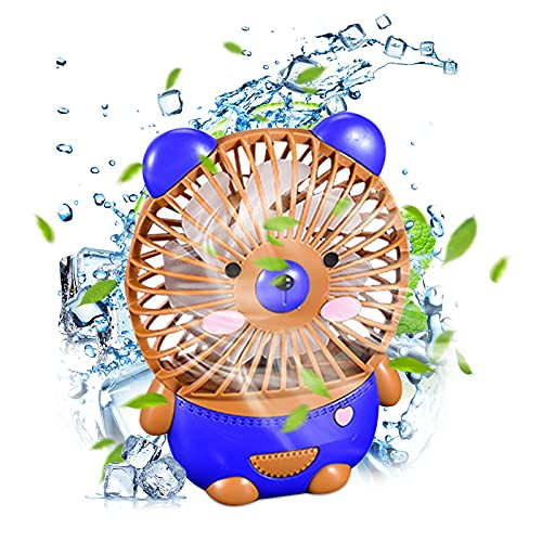 Cute Bear Glowing Fan-Portable Rechargeable Fan Mini Handheld Pocket Air Cooler Desk Quiet Usb Cable-Handheld Fans Battery Operated-Portable Fans Battery Operated Camping-Handheld Fans