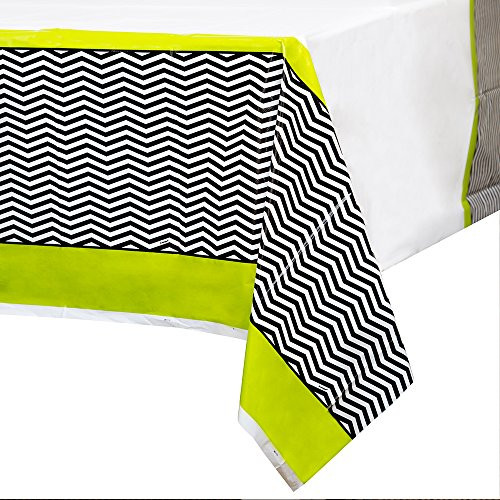 Designer Chevron Plastic Tablecloth- 84" x 54"