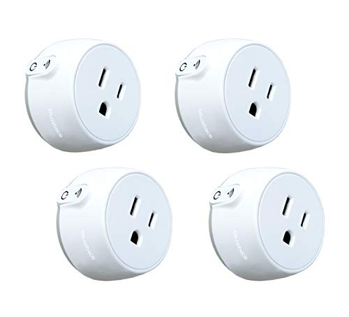 Zerospace WiFi Smart Plug Outlet No Hub Required Wi-Fi Plug,Compatible with Alexa and Google Assistant, Remote Control Your Home Appliances Anywhere by SmartphoneWhite(4 Pack)