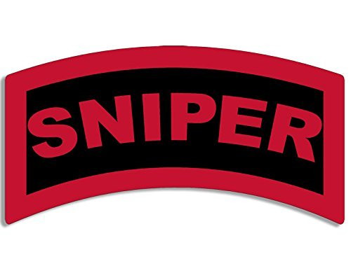 LPF USA Red/Black Sniper Tab Shaped Sticker -Army Military-