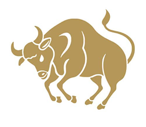 Taurus Zodiac Sign Vinyl Sticker Decals for Car Bumper Window Laptop Tablet Phone -3" x 2.5"- Gold- Taurus Zodiac Sign Vinyl Sticker Decals for Car Bumper Window Laptop Tablet Phone -3" x 2.5"- Gold-