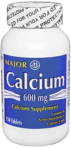 Major Pharmaceuticals 700619 Calcium Nutritional Supplement Tablet- Compare to Caltrate- 600 mg- White -Pack of 150-