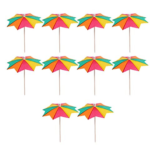 Cabilock 20pcs Cocktail Umbrella Picks Drink Picks Cocktail Parasols Assorted Umbrella Parasol Paper Cupcake Toppers Miniature Umbrella for for Summer Hawaiian Party Pool Party
