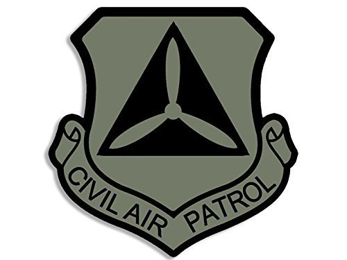 GHaynes Distributing Subdued Colors Civil Air Patrol Shield Shaped Sticker Decal -Cap Crest Logo Insignia- Size: 4 x 4 inch