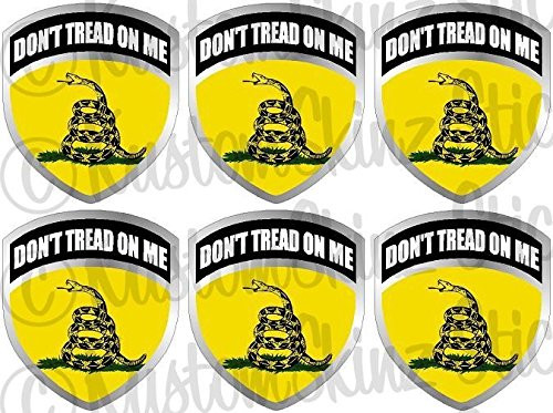 6-2" Don't Tread Gadsden Dont Flag Shield Decal Badge Vinyl Hard Hat Sticker Car Bumper Window