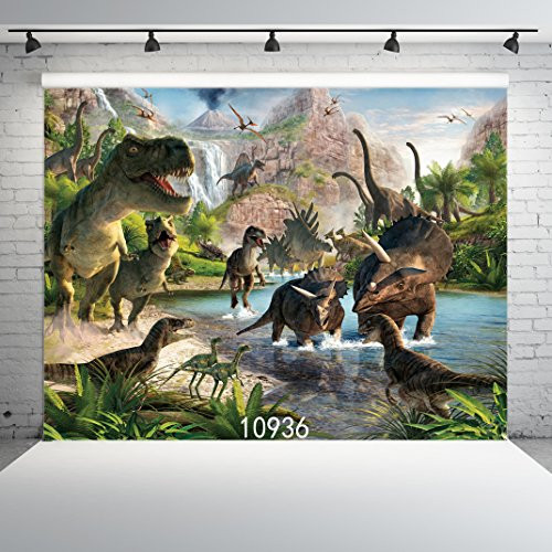SJOLOON 9X6ft Dinosaur Vinyl Photography Backgrounds 3D Backdrops for Children Kids Adult Portrait Photo Studio Props 10936