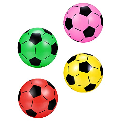 Garneck 4pcs Inflatable Beach Ball Swimming Pool Ball Pool Soccer Football Toys for Summer Parties Birthday Pool Party Favors