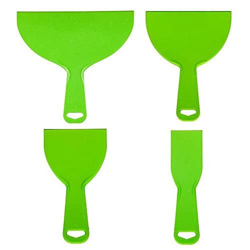 Plastic Putty Knife Set Flexible Plastic Paint Scraper Tool for Spackling Wallpaper Scraper Plastic Spatula Scraper Spackle Tools 4pcs