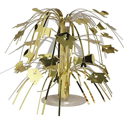 Gold Mortarboard Graduation Centerpieces- 3 ct