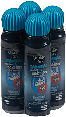 Dab-N-Seal Envelope Moistener with Adhesive- 50ML Bottle- 4 Pack -46071-- Clear- 1-Moisteners .4-Pack Original