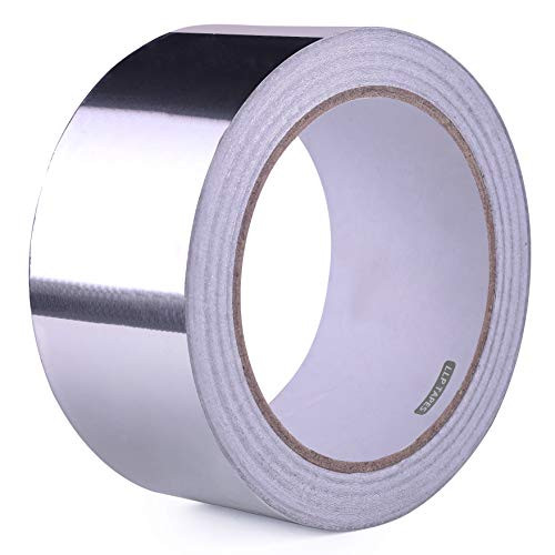 LLPT Aluminum Foil Tape 2 Inches x 65 Feet 3.94 Mil High Temp Heavy Duty Adhesive HVAC Sealing Hot Cold Air Duct Tape for Pipe Metal Repair -A2065-