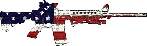 NGK Trading AR-15 Decal - American Flag Tactical AR-15 Gun Silhouette Vinyl Sticker - Ar-15 Bumper Sticker - Great Gun 2nd Amendment Patriot Molon Labe Gift 5"