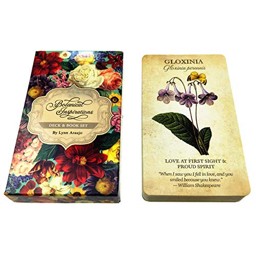 angwang Botanical Inspiration Oracle-Botanical Inspiration Oracle Cards Full English 45 Cards Deck Tarot Mysterious Divination Family Party Board Game