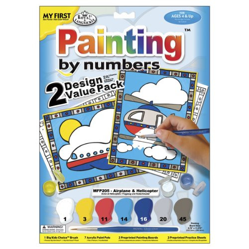 My First Paint By Number Kit 8.75"X11.375" 2/Pkg- Airplane  and  Helicopter