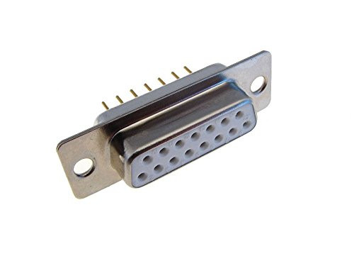 HQ DB15 Female D-Sub Connector Through Hole Board Lock Solder Gold Termination