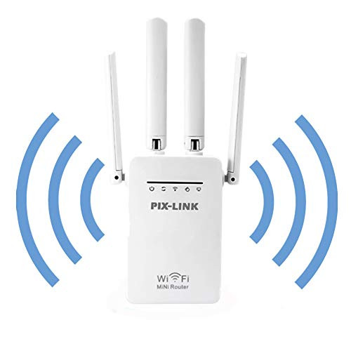 Asonway WiFi Range Extender Internet Booster with 4 External Antennas Wireless Repeater 2.4GHz High Speed up to 300Mbs Wide WiFi Signal Booster