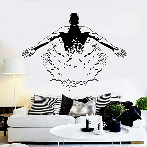 Vinyl Wall Decal Swimmer Pool Swimming Pool Swim Wall Stickers Swimming Sport Decals for Home Bedroom Decoration Wallpaper 76X57CM
