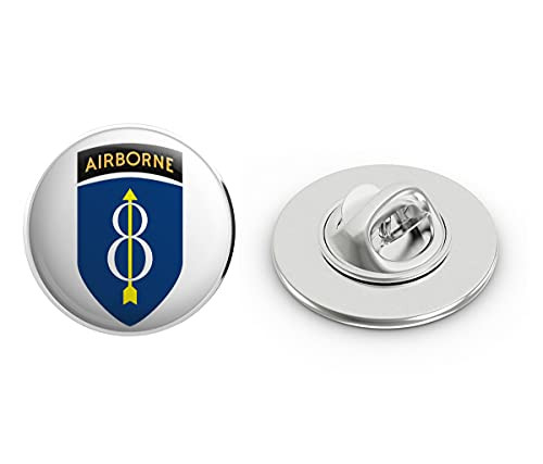 Veteran Pins US Army 8th Infantry Division with Airborne Tab Metal 0.75" Lapel Hat Pin Tie Tack Pinback