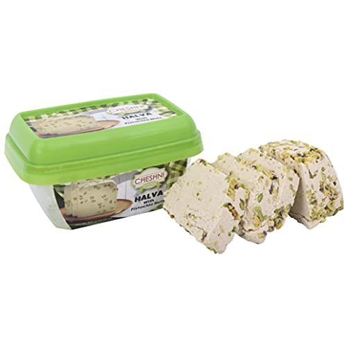 Cheshni Traditional Halva Dessert with Pistachio Nuts- 100 percent All-Natural- No Additives- No Preservatives- 12.34 oz -Antep Pistachio- Pack of 1-
