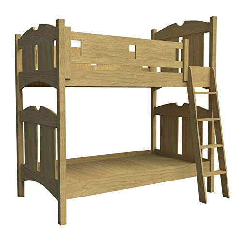 Wooden Bunk Bed with Ladder Plans DIY Bedroom Furniture Woodworking Build Your Own