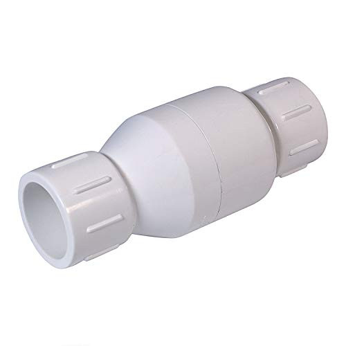 Midline Valve PVC Inline Check Valve for Backflow Prevention 1-1/2'' Solvent Connections White Plastic -4I2T112-
