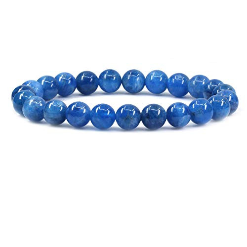 Keleny 8mm Blue Apatite Quartzite Round Beads Rock Stone Crystal Stretch Bracelet 7 Inch Unisex