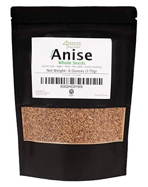 Four Seasons Harvest Anise Seeds Whole -Non-GMO and Kosher Certified- - 6 Oz Four Seasons Harvest Anise Seeds Whole -Non-GMO and Kosher Certified- - 6 Oz