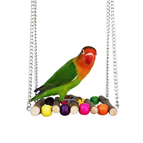 Bird Parrot Toys Swing Ladders Chewing Toys Hanging Pet Bird Cage Accessories Hammock Swing Toys for Small Parakeets Cockatiels- Lovebirds- Conures- Macaws