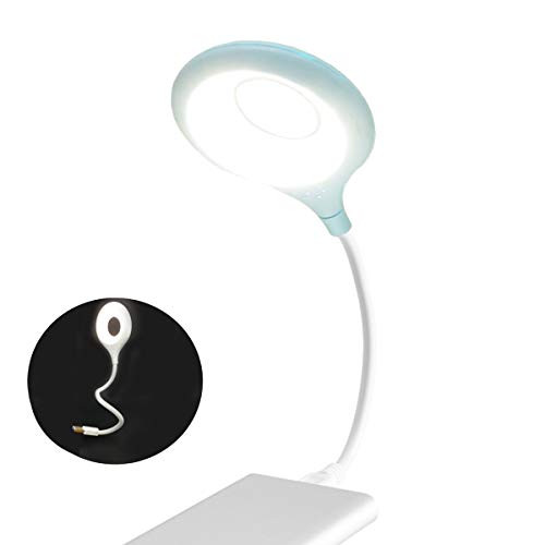 Cotchear USB Desk Lamp LED Table Flexible Light Portable Light Adjustable Study Reading Book Lights for Notebook Computer PC Laptop Ring Eye Care Led Light -Blue-