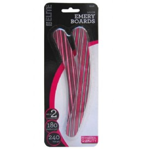 Swissco Curved Cushioned Emery Board Assorted Nail Stripes- 2 Count