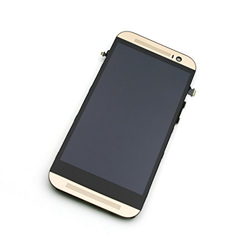 Cell Phones Parts From USA New with Frame Full Assembly Cobom LCD Display Touch Screen Digitizer Complete for HTC One M8 One (M8) 831c 6525lvw 6995lvw 2014 Edition (Gold)