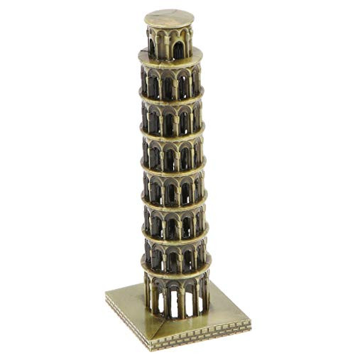 Vintage Italy The Leaning Tower of Pisa Statue Metal Bronze Model Replica Building Figurines Home Decor Collectibles