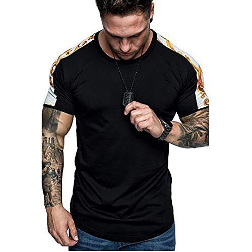 MorwenVeo Men's Short Sleeve Crewneck T-Shirts-Fashion Printed Short Sleeve Street Cotton T-Shirt Black MorwenVeo Men's Short Sleeve Crewneck T-Shirts-Fashion Printed Short Sleeve Street Cotton T-Shirt Black