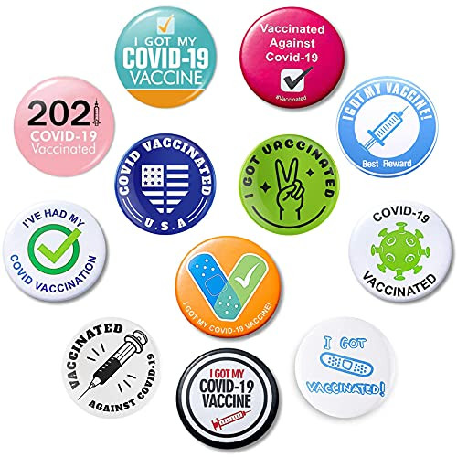 12Pcs Vaccine Button Pins- I Got My Covid 19 Vaccine Pins Brooch- Covid Vaccinated Pins- Vaccine Memorial Button Pins for Men?Women 12Pcs Vaccine Button Pins- I Got My Covid 19 Vaccine Pins Brooch- Covid Vaccinated Pins- Vaccine Memorial Button Pins for Men?Women
