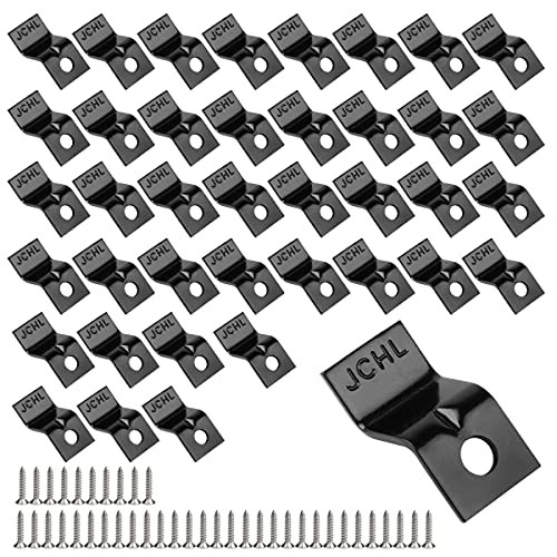 JCHL Table Desk Top Fasteners with Screws Black Heavy Duty Z Table Top Connectors Table Clips/Table Top Brackets- Set of 40 Packs -Include 40 Clips and 40 Screws- Black-40