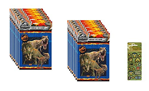 Jurassic World Birthday Party Supplies Favor Bundle includes 16 Party Favor Loot Bags